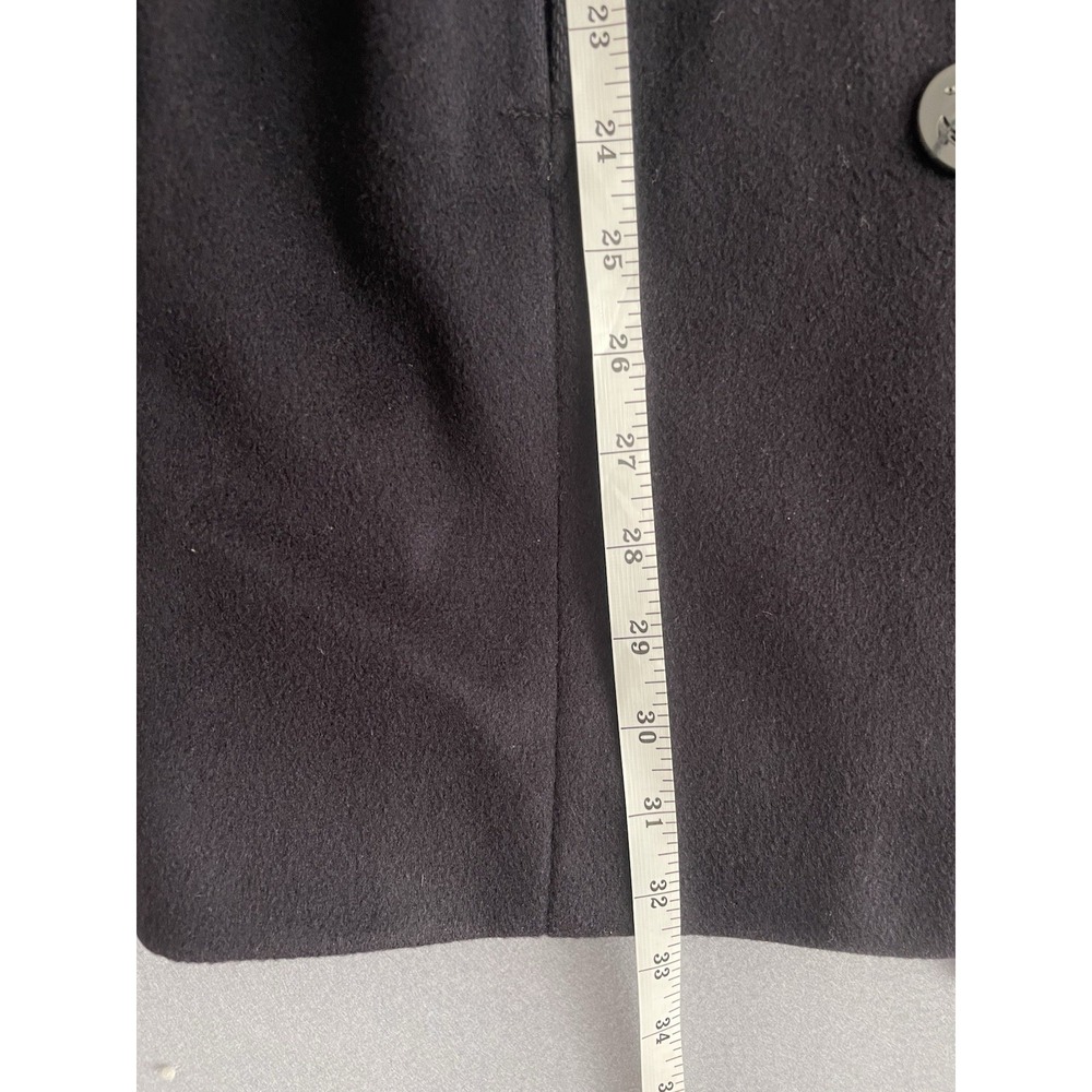 VTG Talbots Women 16 100% Wool Navy Pea Coat Jacket Anchor Nautical Classic - Picture 6 of 13